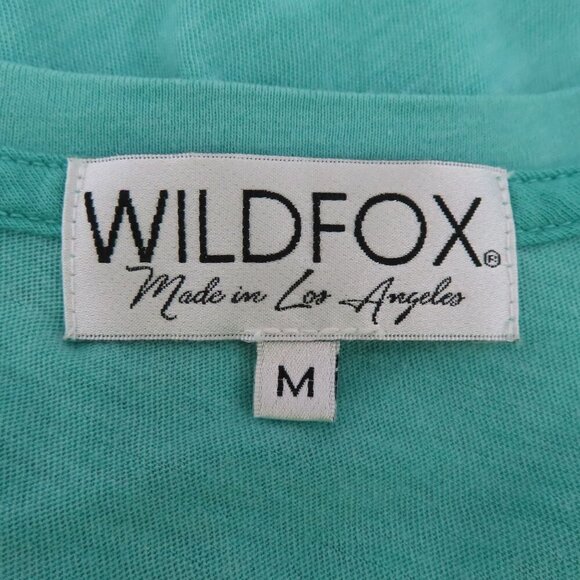 Wildfox Womens Medium Pretty Optimistic for a Pessimist Teal Green Tee Shirt Top - Picture 5 of 9